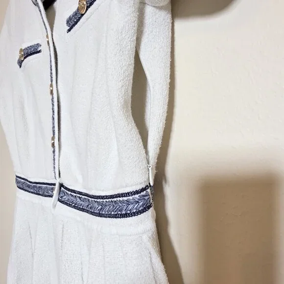 Maje Pleated Mini Dress Size 38 - Picture 3 of 8